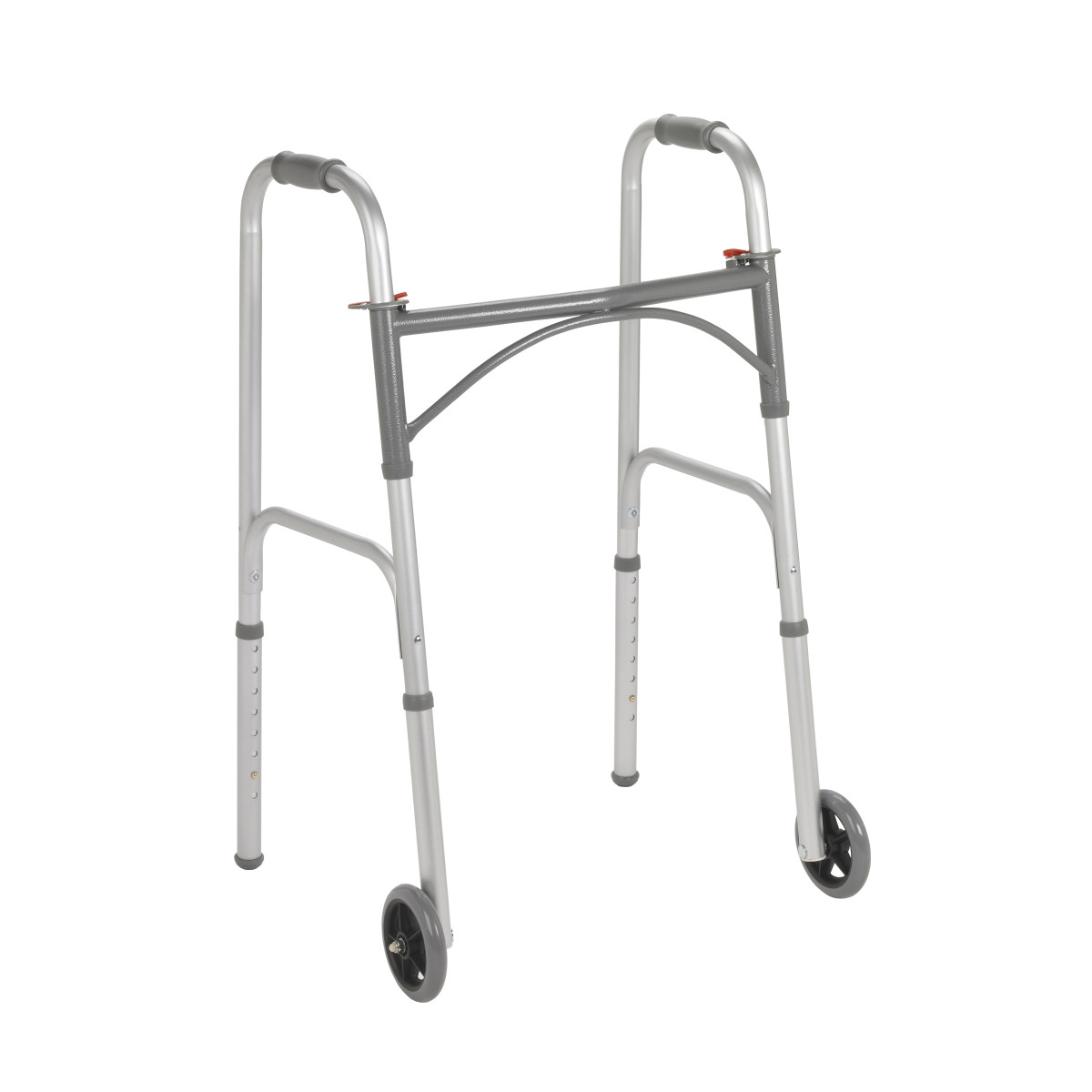 Folding Junior Walker, Two Button with 5 Inch Wheels