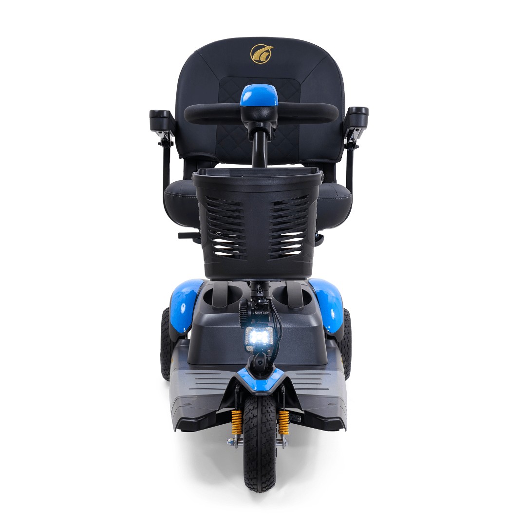 Golden Buzzaround EX three-wheel mobility scooter, side view