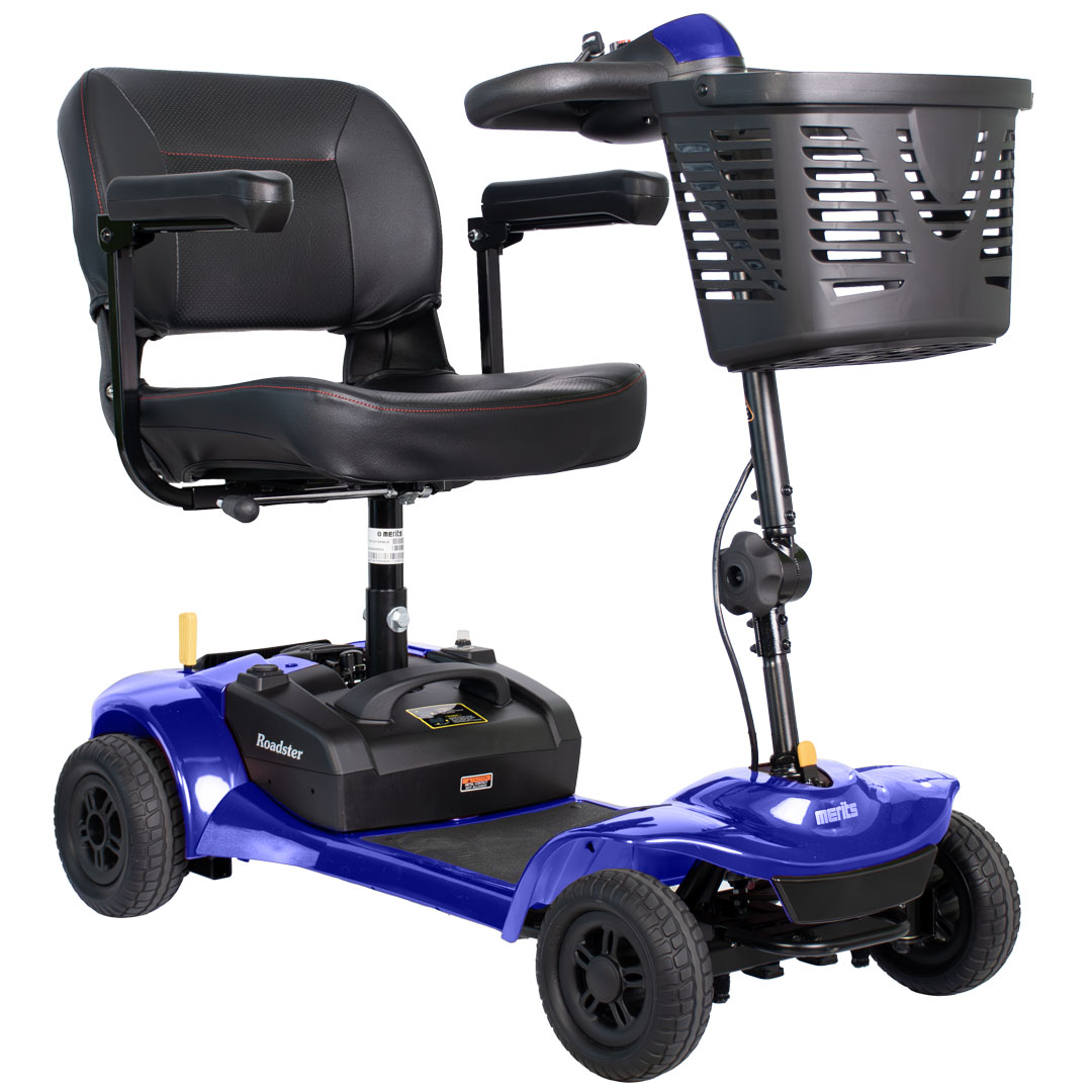 Merits Roadster 4 four-wheel mobility scooter, profile view
