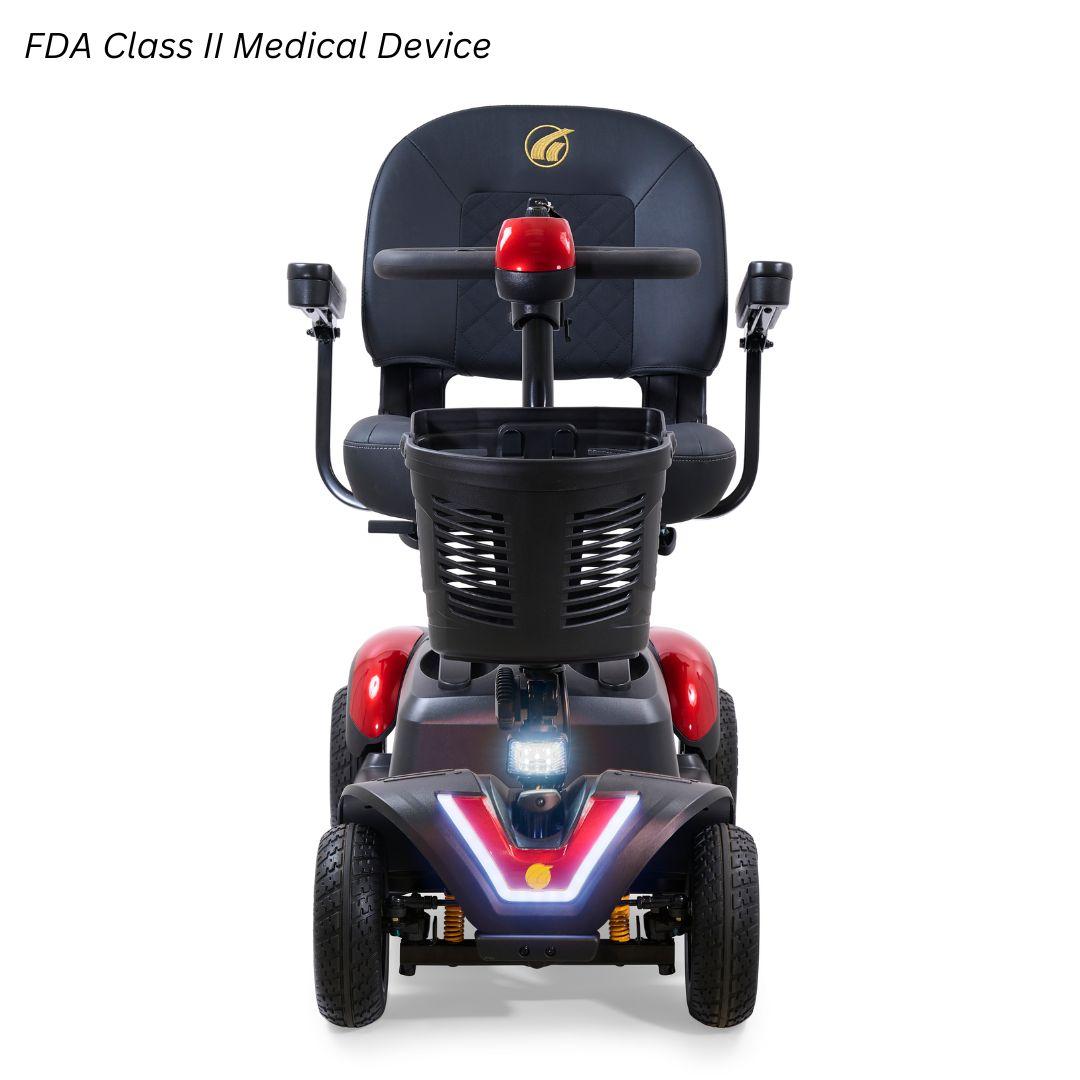 Golden Buzzaround EX four-wheel mobility scooter, side view