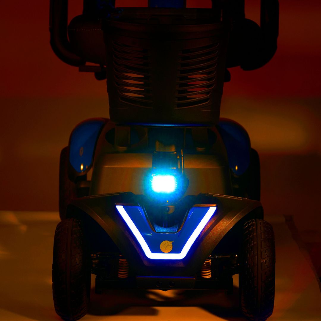 Golden Buzzaround EX four-wheel mobility scooter, side view