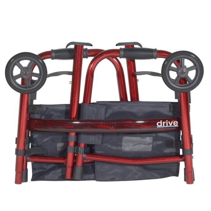 Deluxe Folding Travel Walker with 5 Inch Wheels