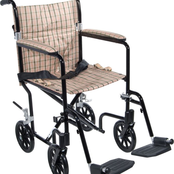 Drive Deluxe 17" Flyweight Lightweight Transport Wheelchair