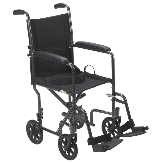 Drive Go-Kart Light Weight Steel Transport Wheelchair with Swing Away Footrest