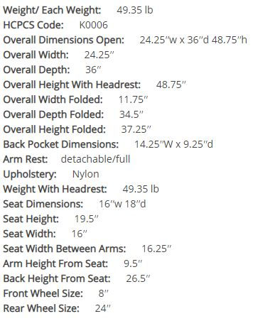 Recliner Wheelchair - 16 Inch With Full Arms & Elevating Leg Rest - Image 3