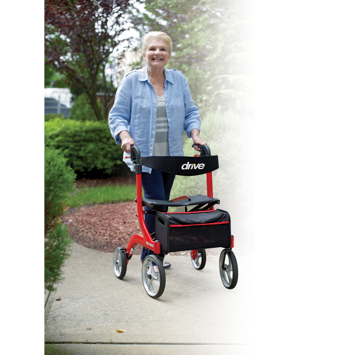 Drive Nitro Aluminum Rollator, 10 Inch Casters