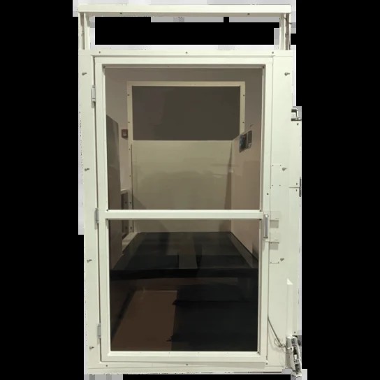 A Harmar Highlander II platform lift with enclosure kit