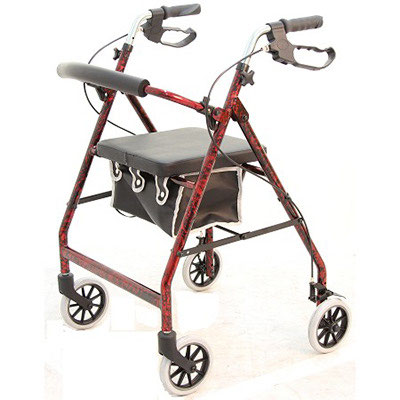 Merits 4-Wheeled Aluminum Rollator, Loop Brake, 6" Wheel