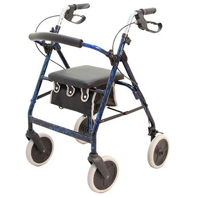 Merits 4-Wheeled Aluminum Rollator, Loop Brake, 8" Wheel