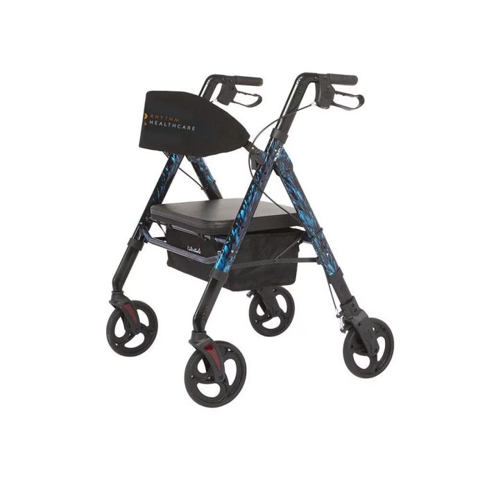 Regal Bariatric Aluminum 4-Wheel Rollator with Universal Height Adjustment by Rhythm Healthcare