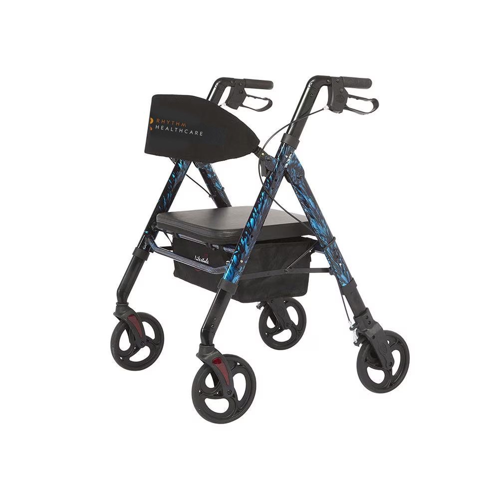 Regal Bariatric Aluminum 4-Wheel Rollator with Universal Height Adjustment by Rhythm Healthcare