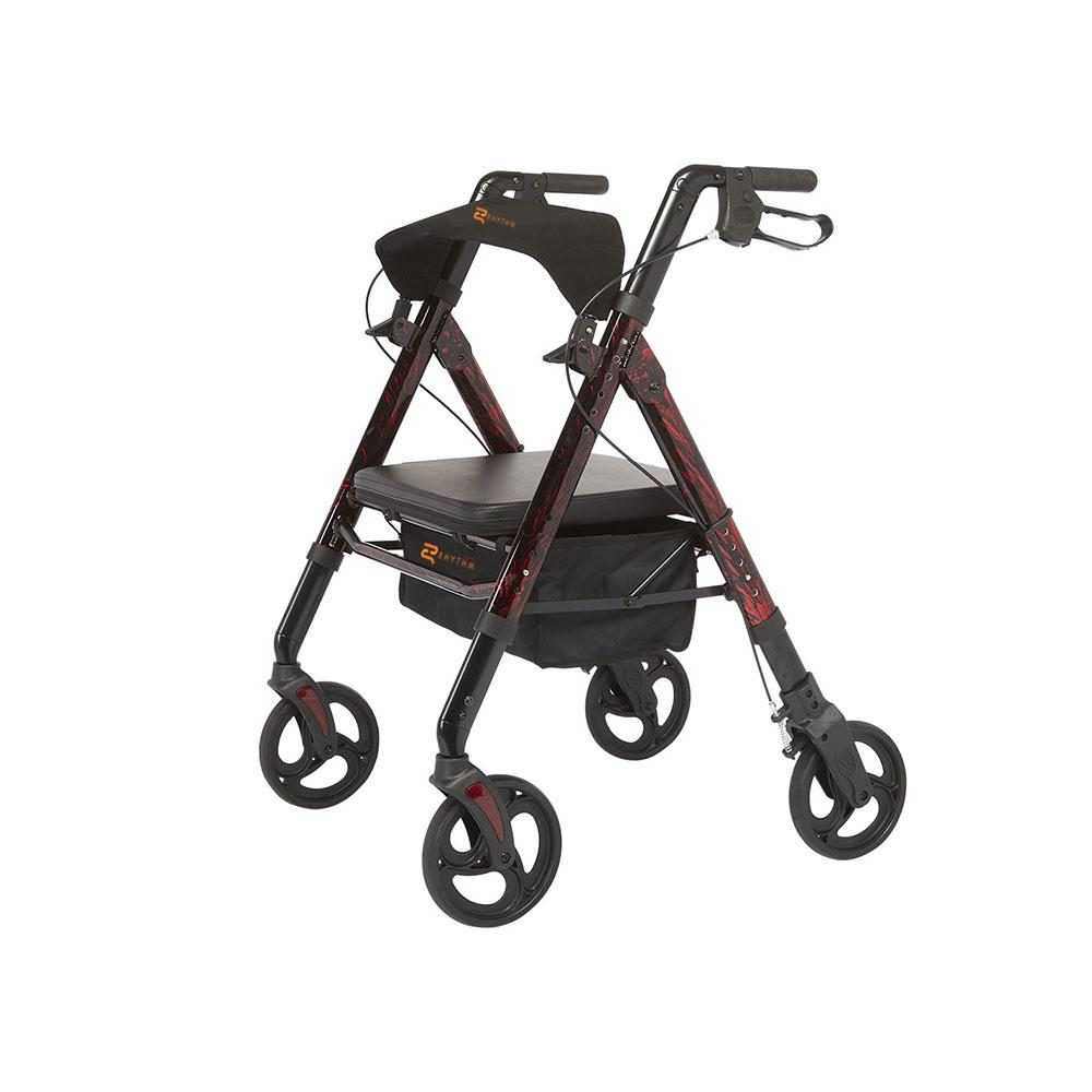 Regal Bariatric Aluminum 4-Wheel Rollator with Universal Height Adjustment by Rhythm Healthcare