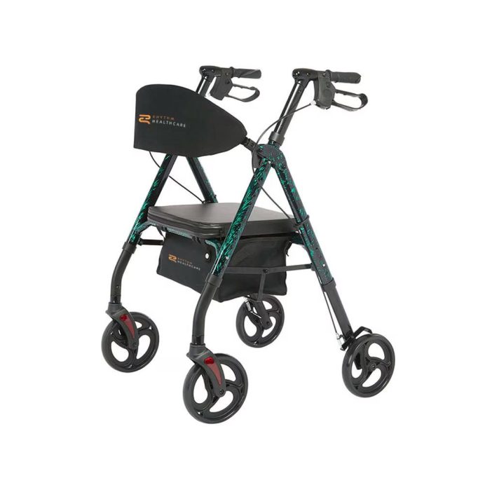 Royal Deluxe Universal Aluminum 4-Wheel Rollator with Universal Height Adjustment by Rhythm Healthcare