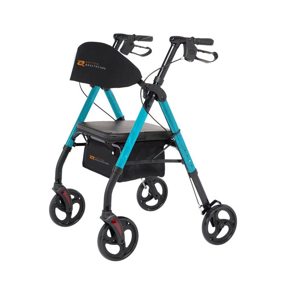 Royal Deluxe Universal Aluminum 4-Wheel Rollator with Universal Height Adjustment by Rhythm Healthcare