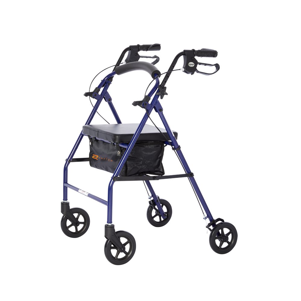 Royal Steel 4-Wheel Rollator by Rhythm Healthcare