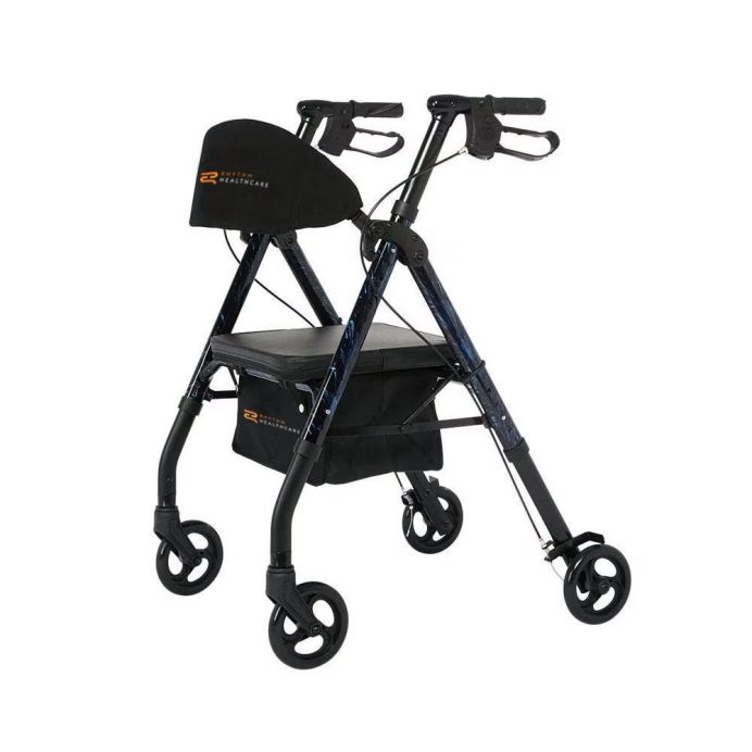 Royal Universal Aluminum 4-Wheel Rollator with Universal Height Adjustment by Rhythm Healthcare