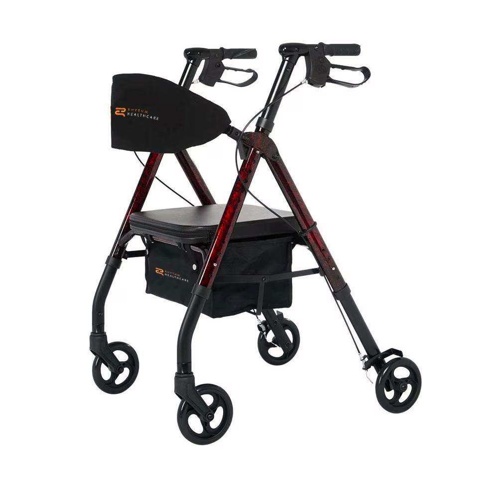 Royal Universal Aluminum 4-Wheel Rollator with Universal Height Adjustment by Rhythm Healthcare