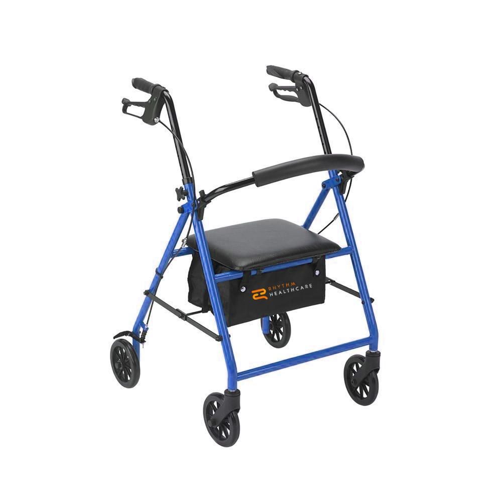 Steel 4-Wheel Rollator with 6" Wheels by Rhythm Healthcare